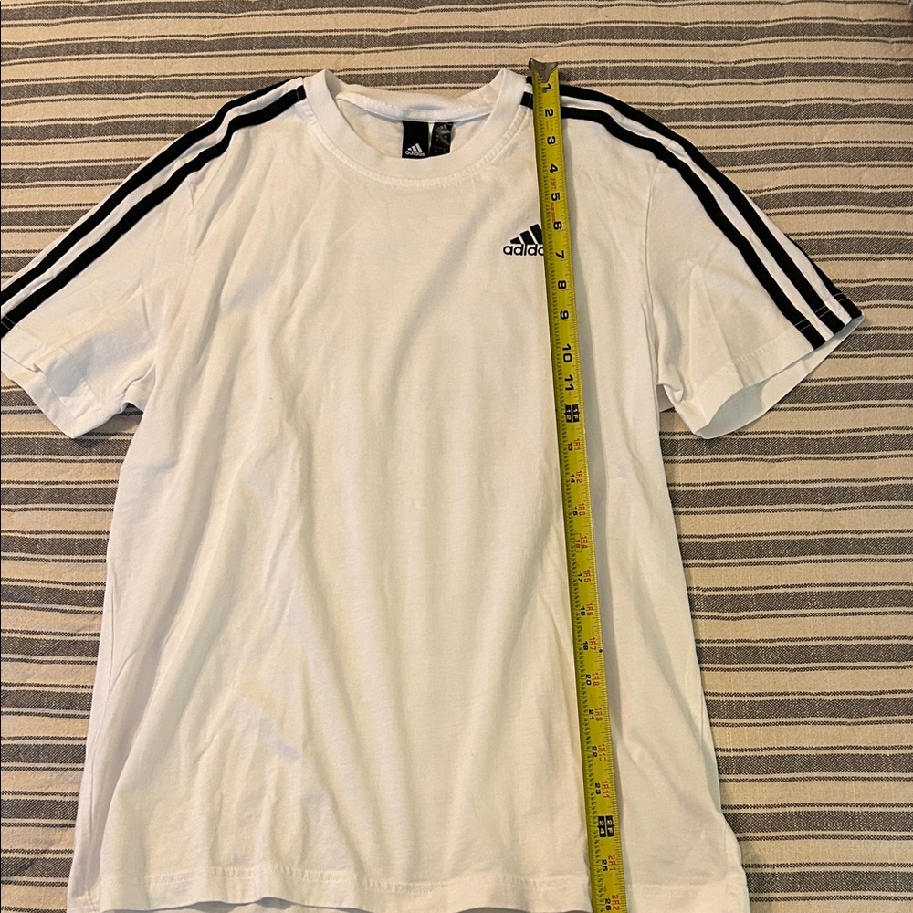 Adidas Men's White Tee with Black Accents